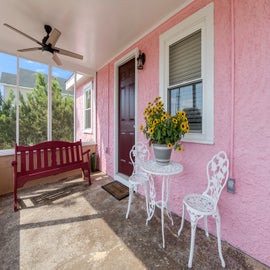 KDN9644: The Pink House | Front Screened Porch